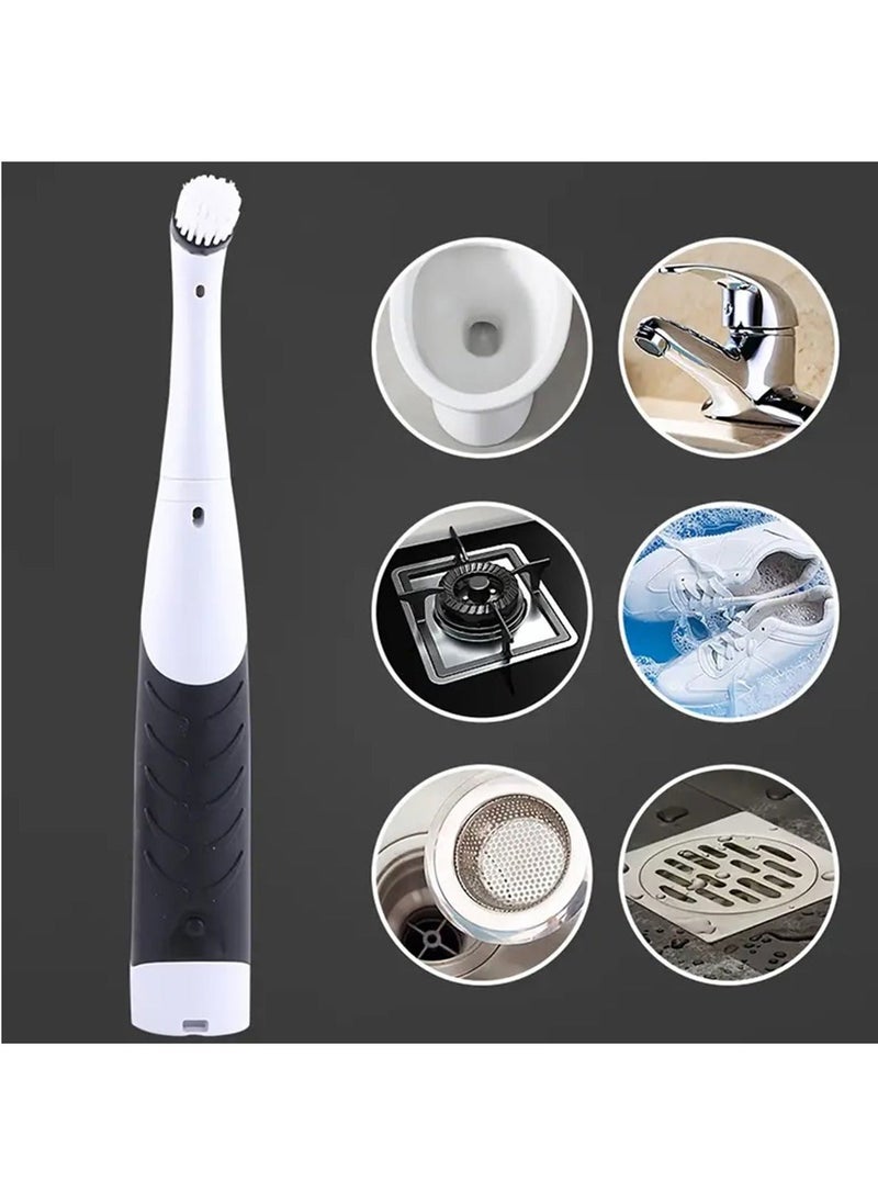Hihonor Electric Cleaning Brush with 4 Replaceable Heads, Multi-Purpose Scrubber for Home/Kitchen/Bathroom/Tiles/Grout/Shower/Tub - Hard Bristle Handheld Grout Cleaner, Plastic Handle, Reusable, Yellow  - Image 2