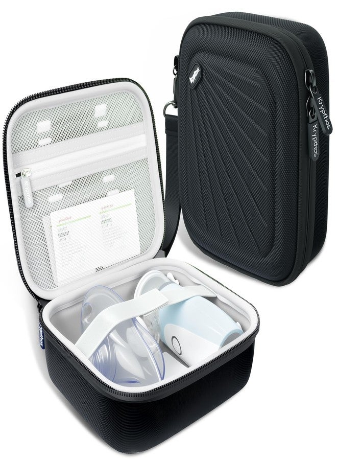 Krypthos Carrying Case Compatible with Compact Portable Handheld Inhaler Nebulizer or Asthma Inhaler for Adults and Kids, Inhaler Spacer Bag, Compact Medical Holder Case (Black) - Image 1