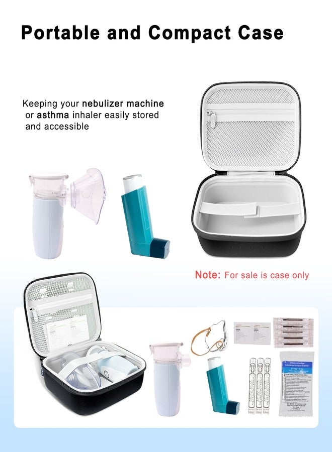 Krypthos Carrying Case Compatible with Compact Portable Handheld Inhaler Nebulizer or Asthma Inhaler for Adults and Kids, Inhaler Spacer Bag, Compact Medical Holder Case (Black) - Image 2