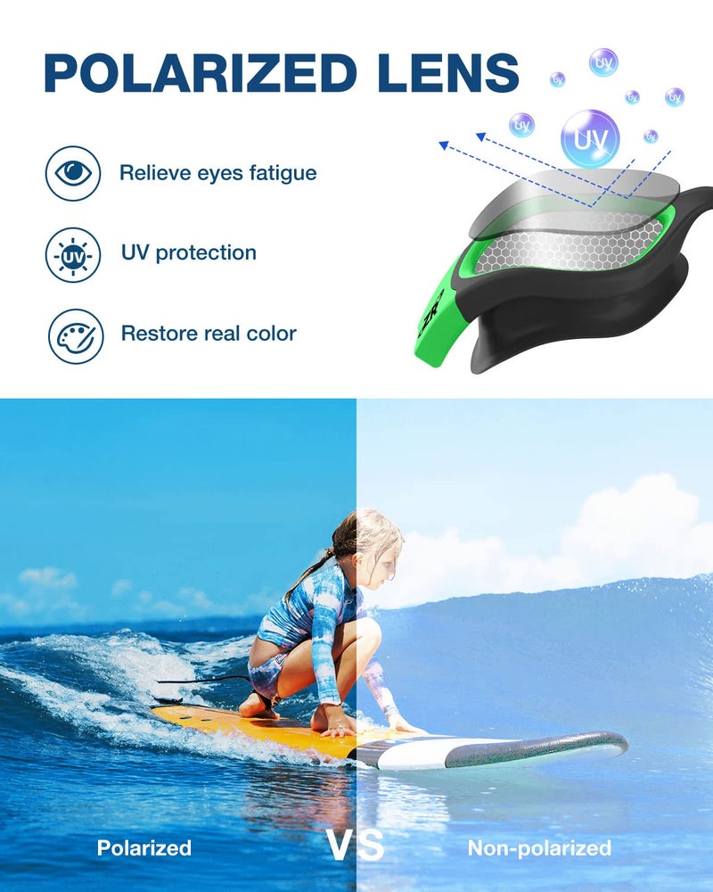 ZIONOR Kids Swim Goggles, G1 MINI UV Protection Anti-Fog Polarized Swimming Goggles for Age 6-14 - Image 2