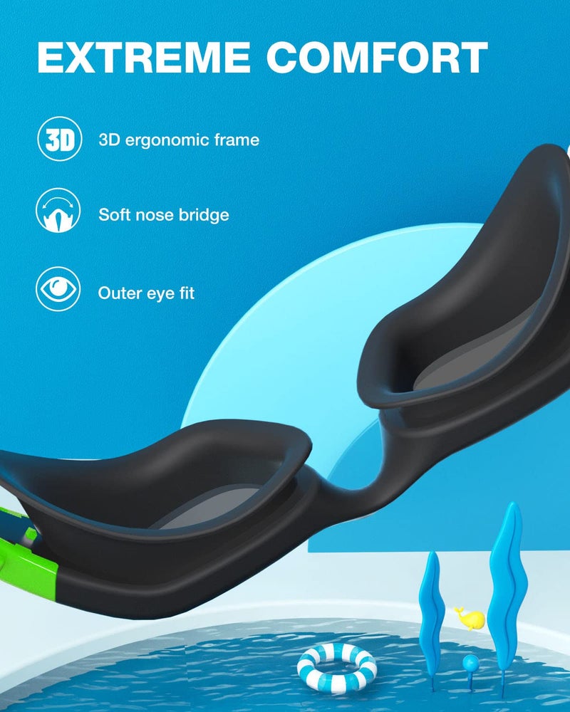 ZIONOR Kids Swim Goggles, G1 MINI UV Protection Anti-Fog Polarized Swimming Goggles for Age 6-14 - Image 3