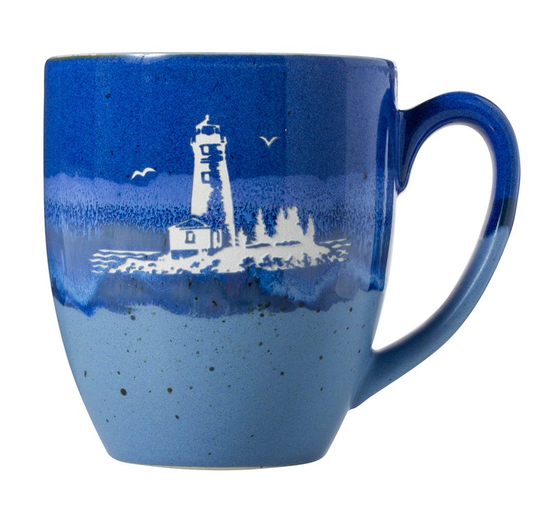 Cape Shore Freeport Etched Stoneware 18oz Mug, Multiple Styles Available (Lighthouse) - Image 1