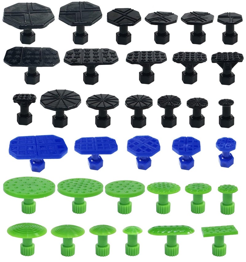 Hyamass 35Pcs Car Body Paintless Dent Removal Kit Puller Tabs Dent Repairs Tool Set Suction Cup Glue Tabs Auto Dent Puller with Hail Dent Removal Kit