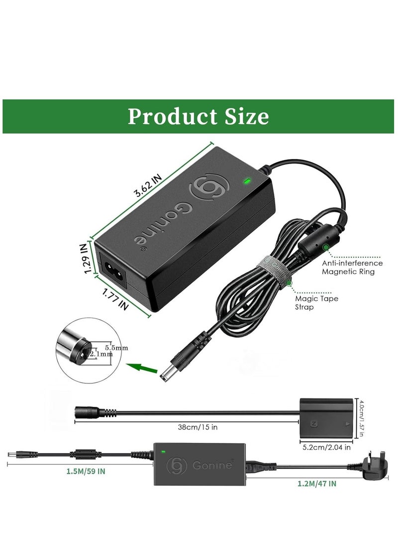 ELTRAZONE - NP-FZ100 Dummy Battery Kit Power Supply AC Adapter Kit for Sony Alpha A6600, FX3, A7 III, A7R3, A7R IV, A7S III, A9, A9R, A9S, A7C, A1 Cameras, Replaces BC-QZ1 Battery - Image 1