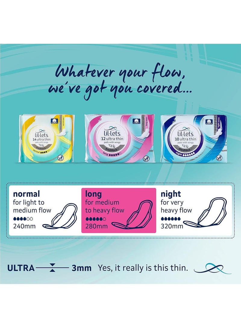 Lil-Lets Freshlock Ultra Thin Pads With Wings & Natural Deodoriser 12Pads - Image 4