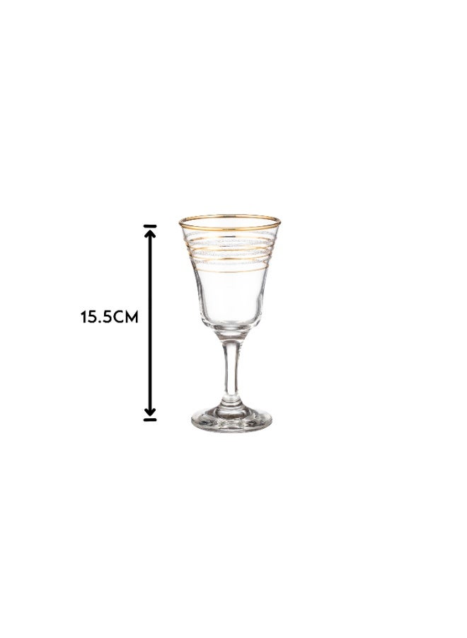 BLOOM 6 pieces, 170 ml, clear glass juice glasses, frosted and golden design - Image 3