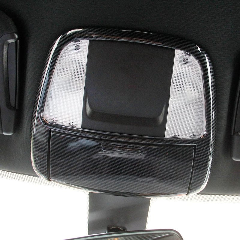 crosselec Carbon Fiber Roof Reading Light Lamp Cover Trim Kit For Dodge Charger 2011+/Chrysler 300 2015-2021 - Image 1