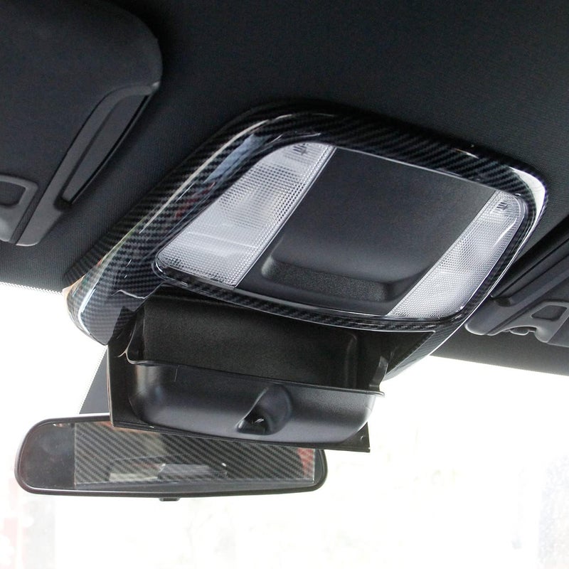 crosselec Carbon Fiber Roof Reading Light Lamp Cover Trim Kit For Dodge Charger 2011+/Chrysler 300 2015-2021 - Image 2
