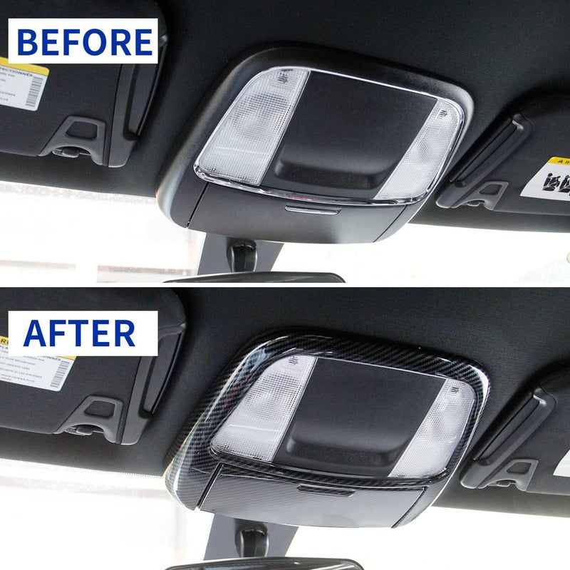 crosselec Carbon Fiber Roof Reading Light Lamp Cover Trim Kit For Dodge Charger 2011+/Chrysler 300 2015-2021 - Image 4