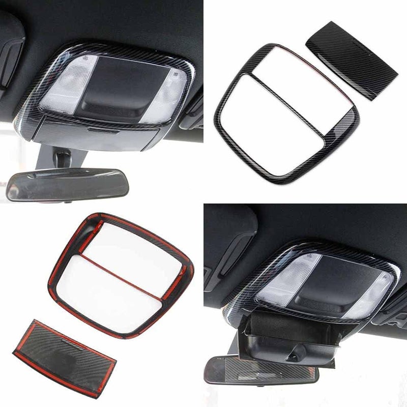 crosselec Carbon Fiber Roof Reading Light Lamp Cover Trim Kit For Dodge Charger 2011+/Chrysler 300 2015-2021 - Image 5