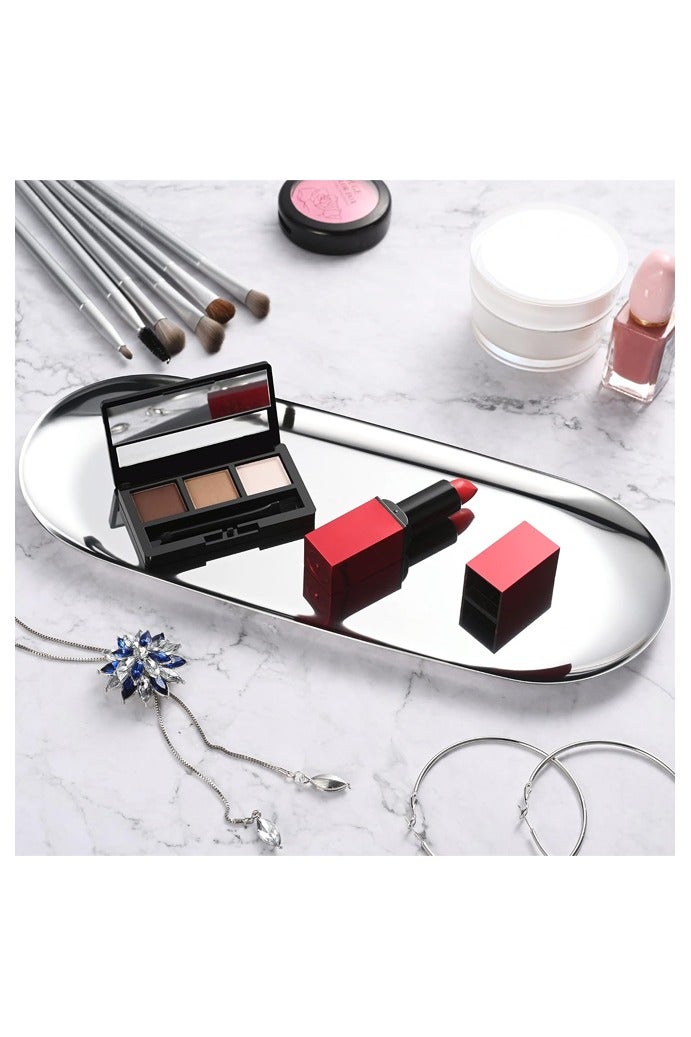 2 PCS Trinket علبة ، الفضة الفولاذ المقاوم للصدأ ، لخدمة علبات منشفة تخزين صحن صحن الشاي علبات الفواكه لوحة المجوهرات علبة التخزين الزخرفية - Image 5