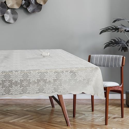 Homerz Premium 6-8 Seater Table Cloth, Soft and Durable Fabric (Jasmine Cream, 60x90 inch- 6-8 Seater) - Image 3
