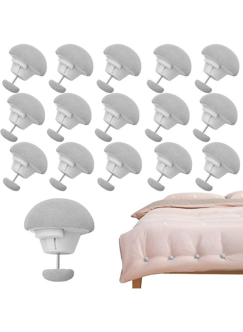 هابي هوم مجموعة 16 قطعة من مشابك اللحاف – دبابيس تثبيت اللحاف تحافظ على اللحاف في مكانه، مشابك مانعة للانزلاق لتثبيت اللحاف وغطاء اللحاف – لون رمادى - Image 1
