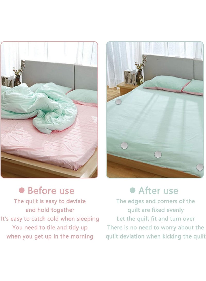 هابي هوم مجموعة 16 قطعة من مشابك اللحاف – دبابيس تثبيت اللحاف تحافظ على اللحاف في مكانه، مشابك مانعة للانزلاق لتثبيت اللحاف وغطاء اللحاف – لون رمادى - Image 4