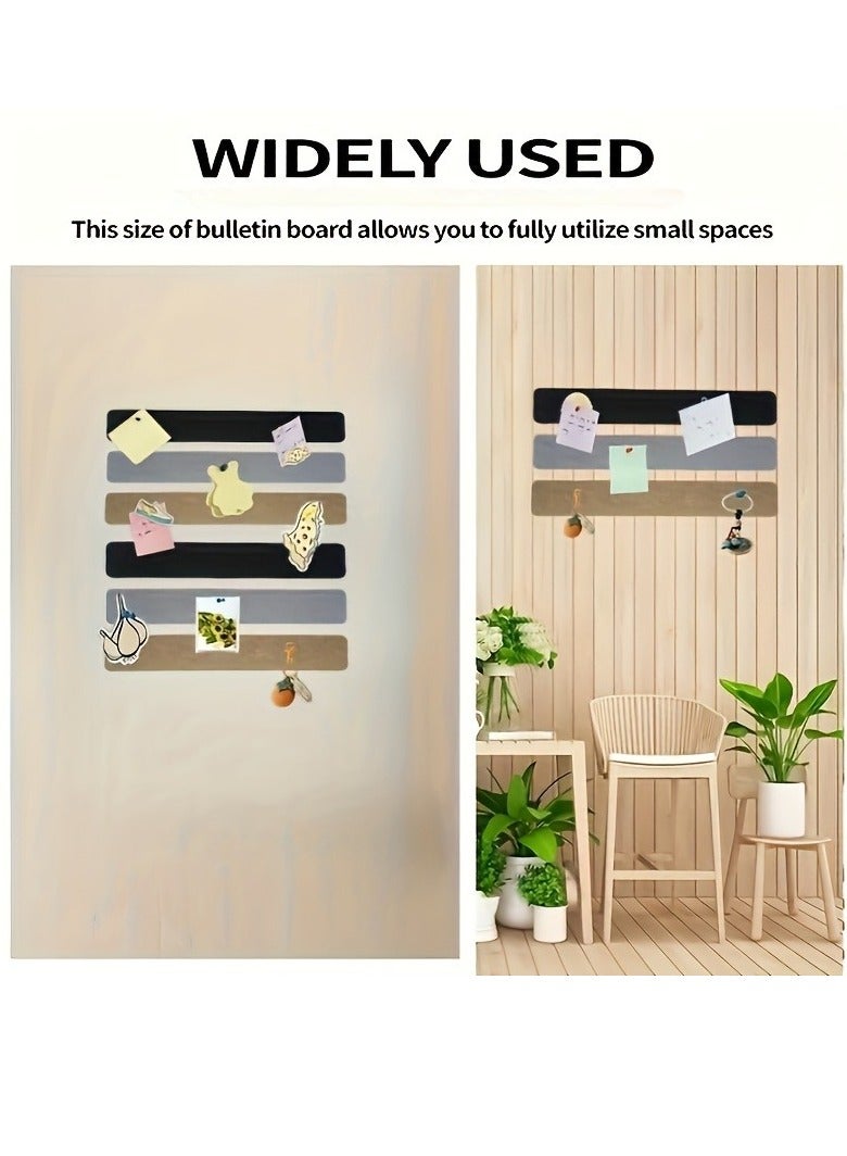 8 pcs Wall Hanging Cork Felt Board, Romantic Memo Bulletin Board, Long Cork Storage Board Strip, Self Adhesive Cork Strip, Bulletin Board Message Board, Blackboard Bulletin Board - Image 4