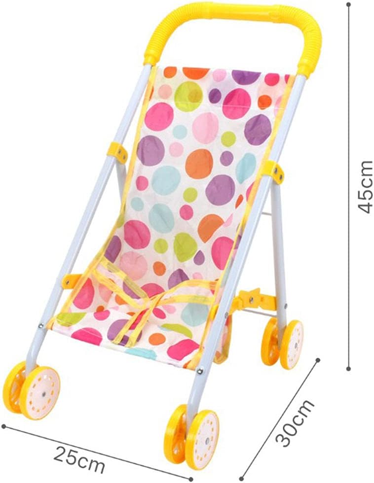klarako NC NC Lovely Dots Pattern Stroller Pushchair Folding Trolley Toy Baby Doll Gift - D - Image 4