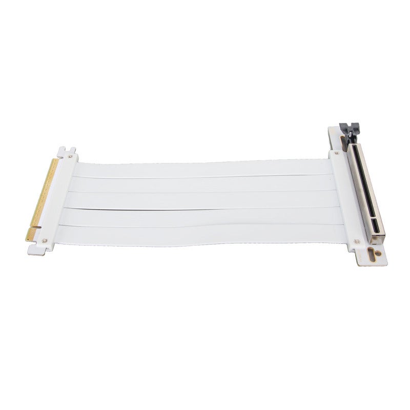 كابل رايزر PCIE 4.0 X16 بطول 50 سم أبيض - كابل تمديد مرن بزاوية 90 درجة مع حماية من التداخل الكهرومغناطيسي متوافق مع RTX 4090 RX 7900 XT لأجهزة الكمبيوتر المكتبية - Image 5