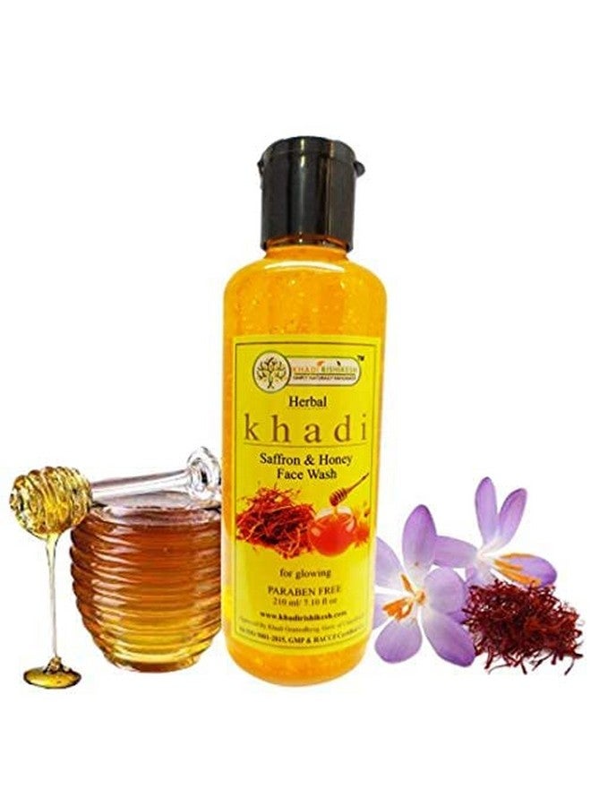 KHADI RISHIKESH Herbal Saffron & Honey Face Wash Combo Set Pack Of 210Ml X 4 (840Ml) - Image 1