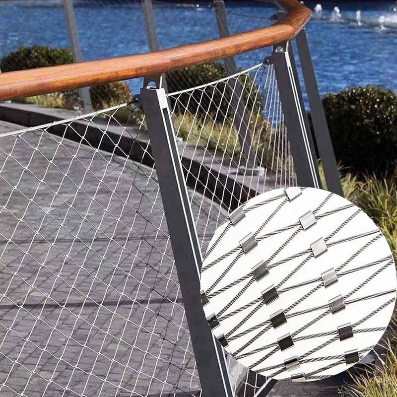 Stainless Steel Rope Wire Mesh 304 Stainless Steel Wire Rope Mesh, Protection Against Falling Snap Woven Wire Mesh, Safety Decorative Mesh, Customizable for Zoo Cage Fence, Balcony, Stair(10cm - Image 1