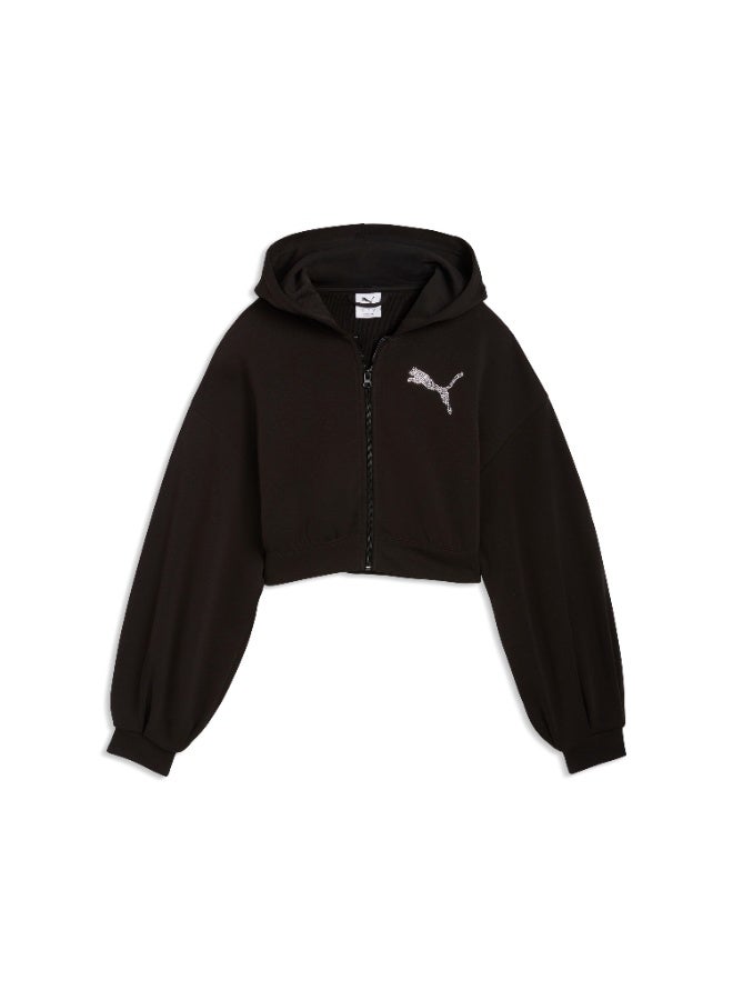 PUMA ESSENTIALS BEDAZZLED ZIP-UP HOODIE - Image 1