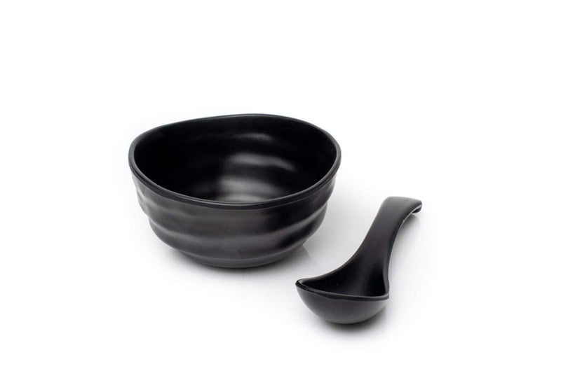 PRIZMA Melamine Solid Bowl Set of 3Combo Black - Image 5