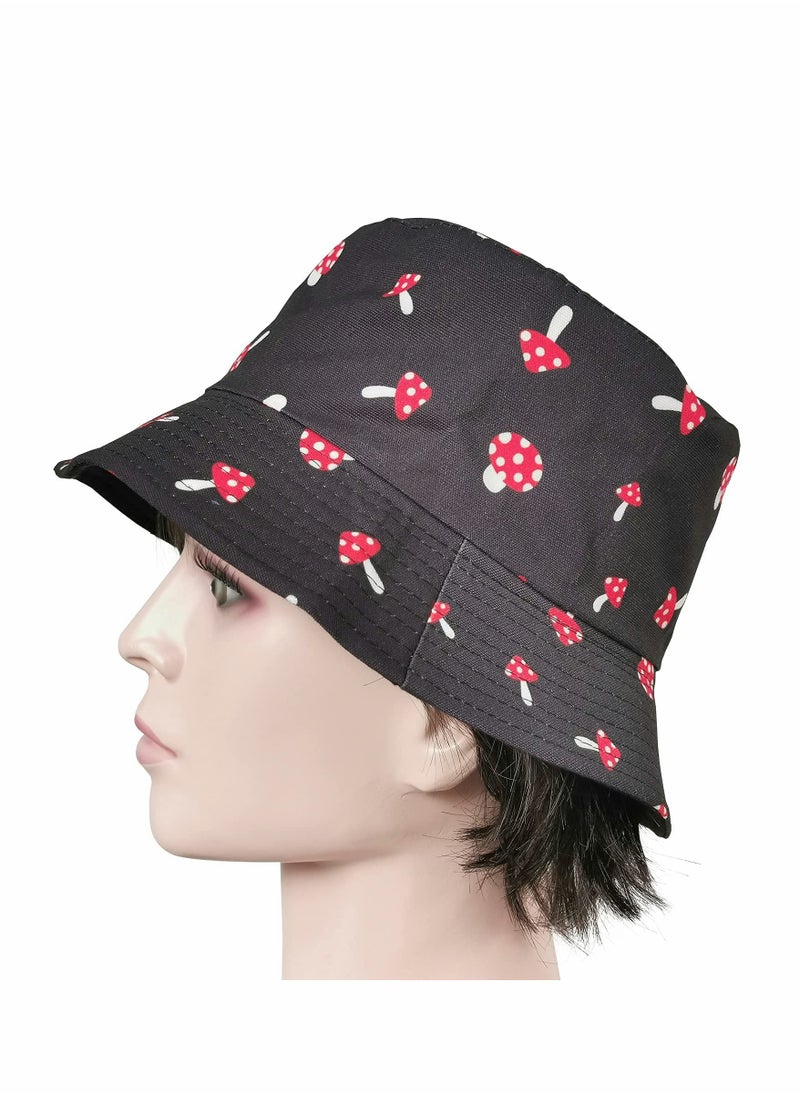 Excefore Reversible Bucket Hat, Unisex Print Double Side Wear Beach Sun Hat Aesthetic Fishing Hat for Men Women Teens  - Image 3