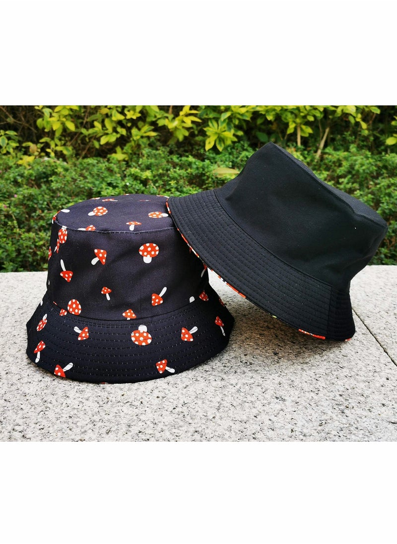 Excefore Reversible Bucket Hat, Unisex Print Double Side Wear Beach Sun Hat Aesthetic Fishing Hat for Men Women Teens  - Image 5