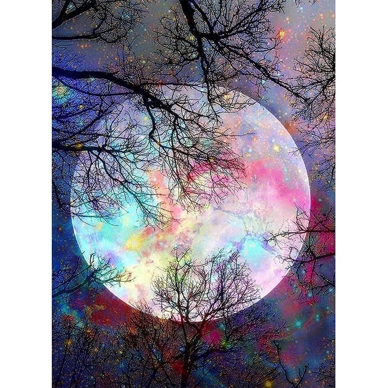 ANNIE DIY 5D Diamond Painting Digital kit Suitable for Adults and Children Full Diamond Embroidery Painting Gifts Arts Crafts for Home Decor (Moon) - Image 1