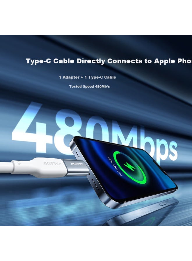 SAMZHE Lightning To Type-c Adapter Converter Cable For Android Apple Charging Transmission Iphone 14/13 Pro/max/12/11/x/8 Plus/7/6s - Image 2