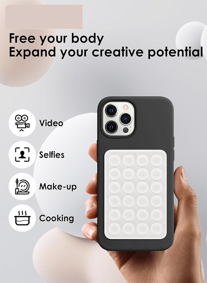 1 Piece White Model, Adsorption Phone Case Holder (10.5cm*6cm), Silicone Adsorption Cell Phone Accessory for iPhone and Android, Hands-Free Toy Mirror, Shower Cell Phone Holder, Tiktok Videos and Selfies.  - Image 4