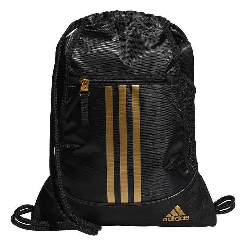adidas Unisex Alliance 2 Sackpack, Black/Gold Metallic, One Size