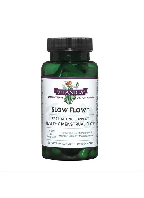 Slow Flow, Menstrual Flow Support, Vegan, 60 Capsules (Slow Flow)