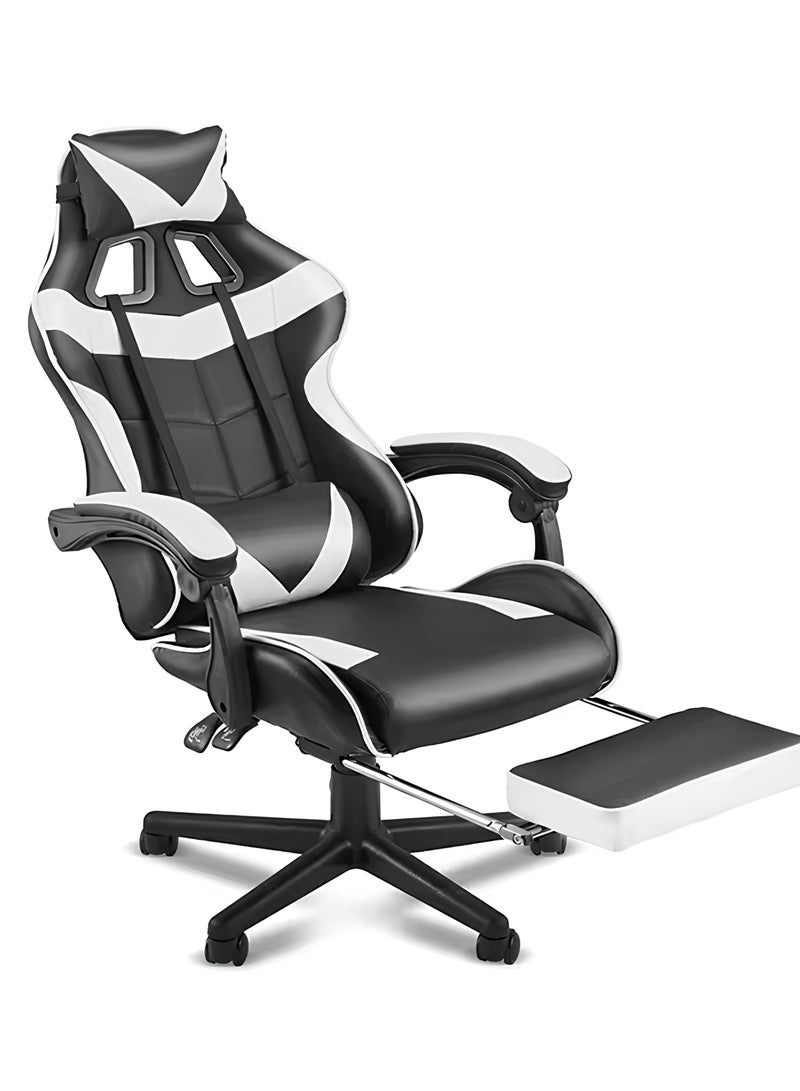 Chulovs Gaming Chair with Footrest Computer Chair Deak Chair High Back Racing Style Office Chair with Headrest Lumbar Support Adjustable Office Chair  - Image 1