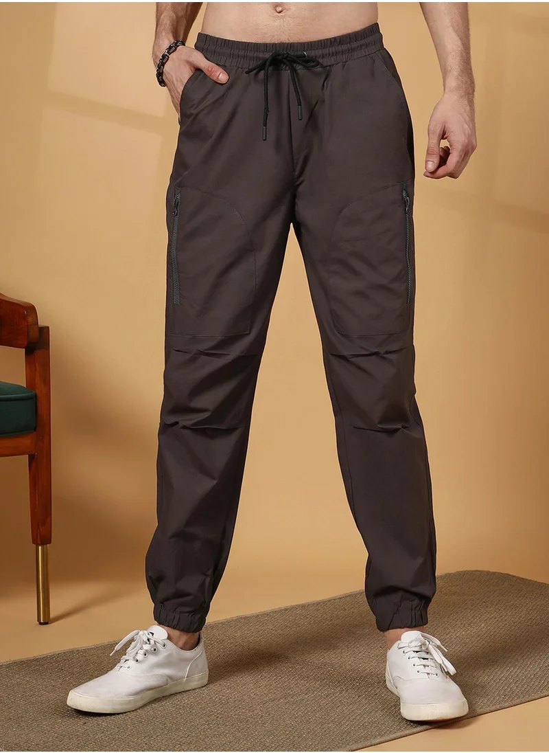 كامبوس سوترا Men's Charcoal Black Parachute Utility Trousers