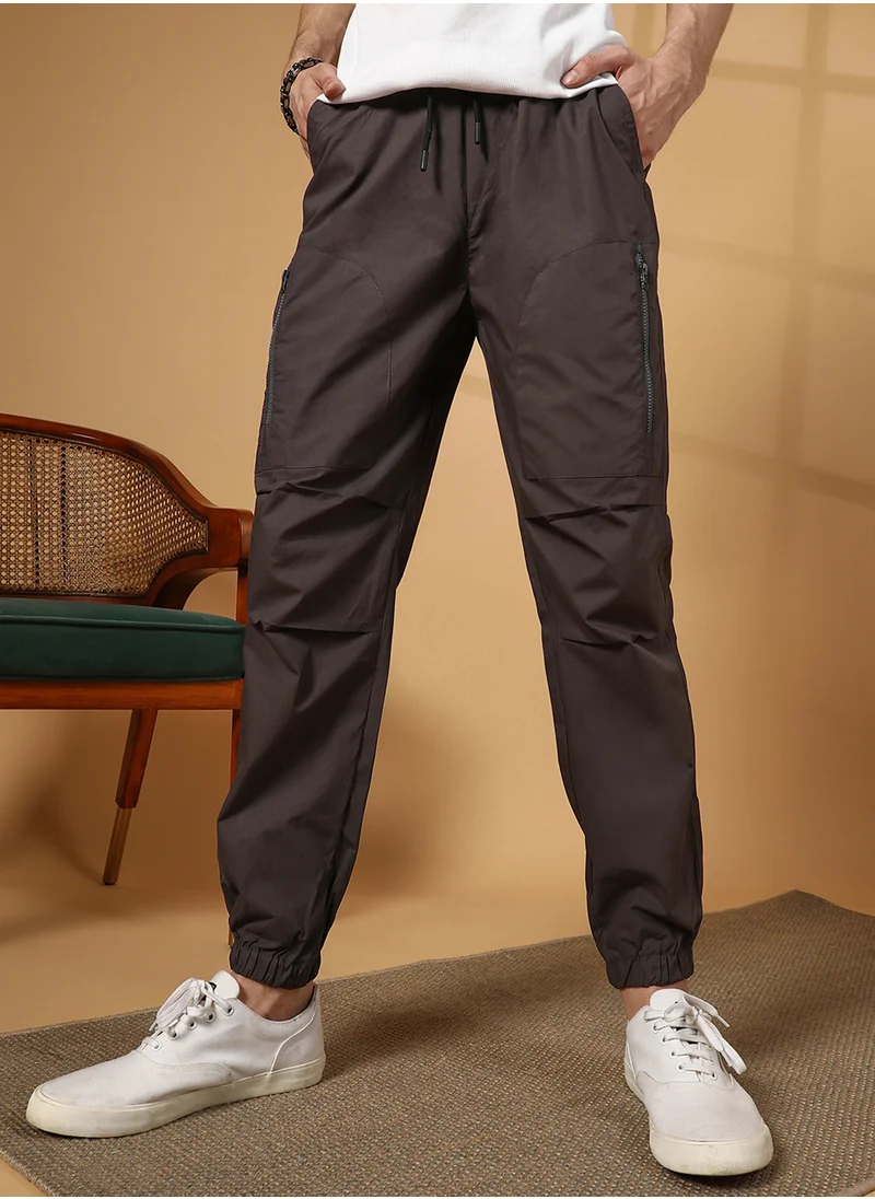 كامبوس سوترا Men's Charcoal Black Parachute Utility Trousers
