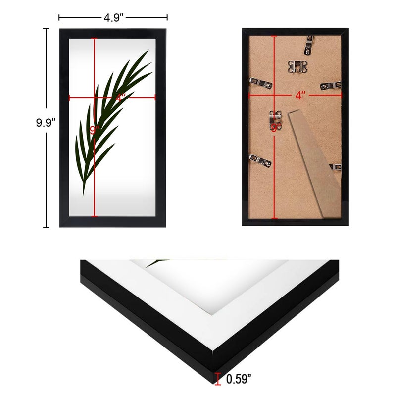 NAOKBOEE 4x9 Picture Frame in Black  Photo Frames with Plexiglass  Horizontal and Vertical Formats for Wall and Tabletop - Image 2