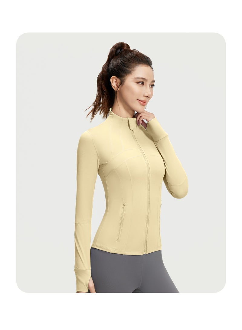 Splicing Fitness Top Jacket Breathable Elastic Pocket Running Sports Yoga Suit Long Sleeve Women's Summer - Image 3