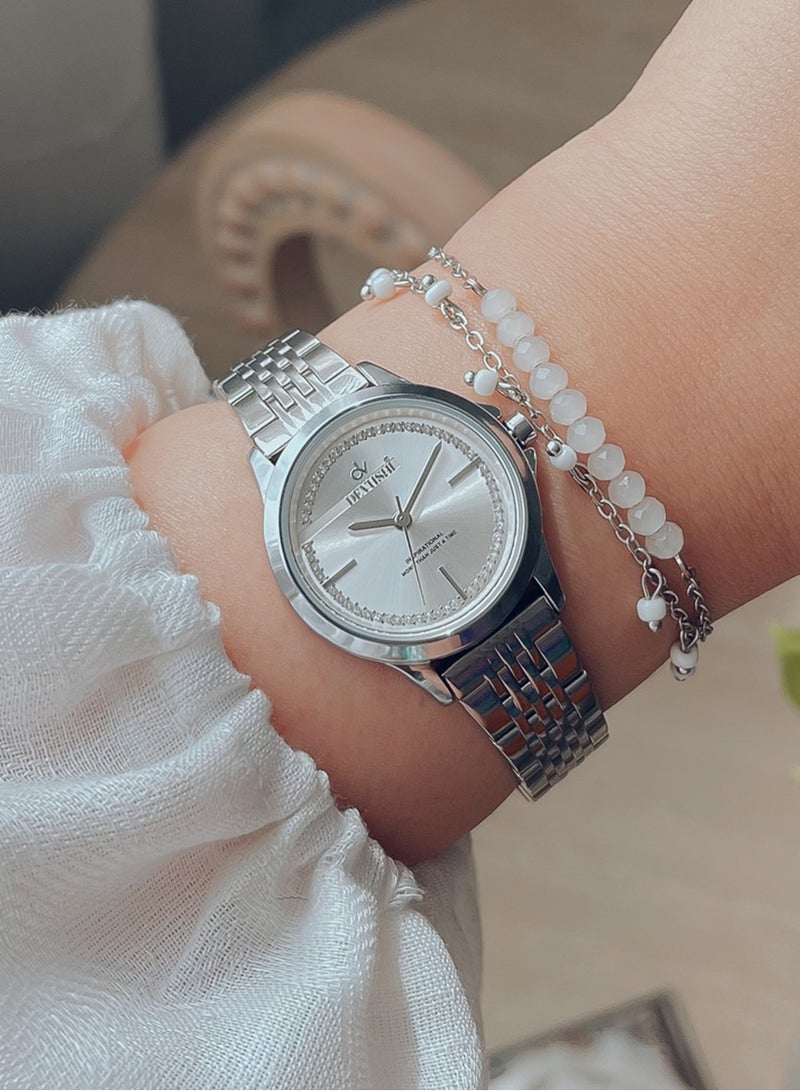 ديفوشي ساعة نسائية ديفوشي استيل بلون فضي - Image 1