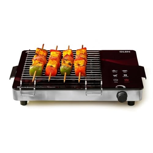Glen 2000W Infrared Cooktop Stove with Grill Rack for Barbecue, Crystal Glass Plate, Digital Display, 3 Preset Cooking Modes, Touch Control, Infrared Hot Plate (SA3074_Infra) - Image 1