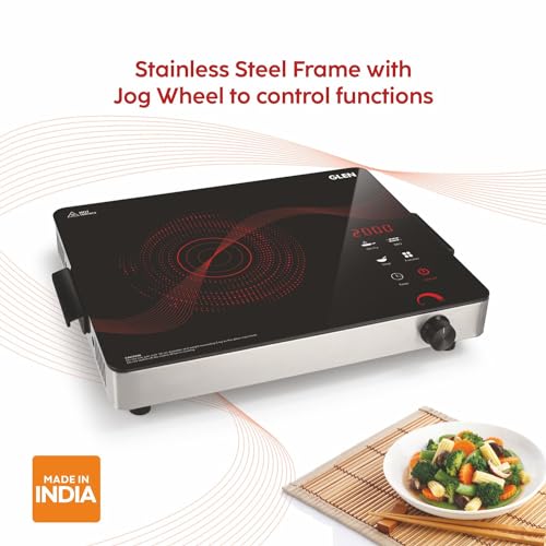 Glen 2000W Infrared Cooktop Stove with Grill Rack for Barbecue, Crystal Glass Plate, Digital Display, 3 Preset Cooking Modes, Touch Control, Infrared Hot Plate (SA3074_Infra) - Image 2
