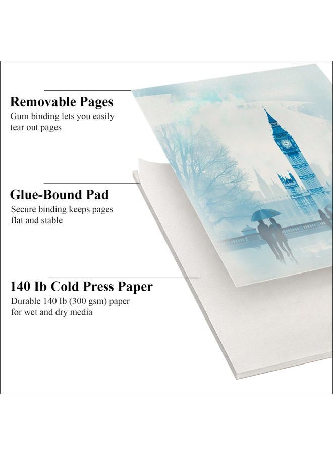 Ogfu Watercolor Paper Pad, Watercolor Pad 9x12”, 300 GSM/ 140 lb Watercolor Paper, 16 Sheets Cold Press, Perfect for Most Wet & Dry Media, Water Color Paper for Artists & Professionals. - Image 3