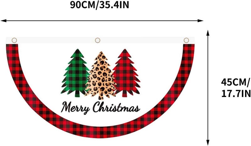 comfrt Christmas Flag Outdoor Bunting Flags Christmas Half Fan Flag Banner for Outdoor Christmas Party Garden Patio Decoration with Canvas Header and Metal Grommet for Christmas Banner - Image 3