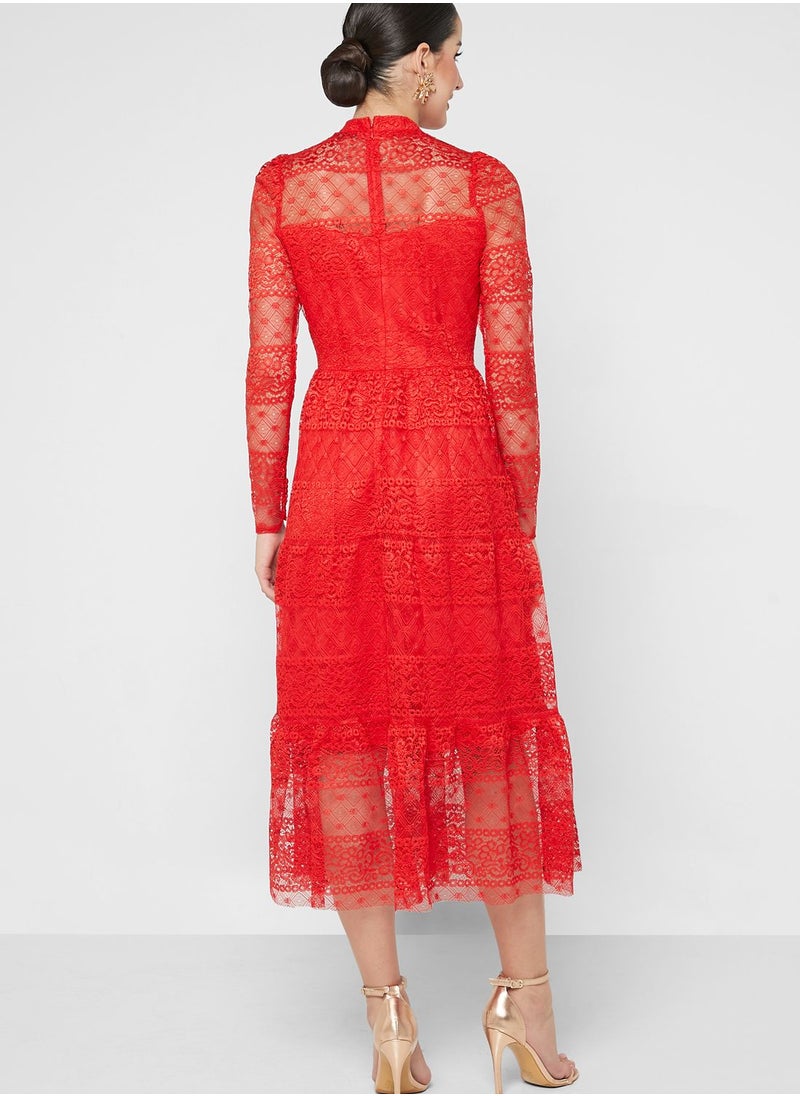 High Neck Lace Dress - pzsku/ZE7FFE0E256AA622D9C19Z/45/_/1694675132/29d8e35b-7ce6-486c-8f40-2dc07b15e9d5