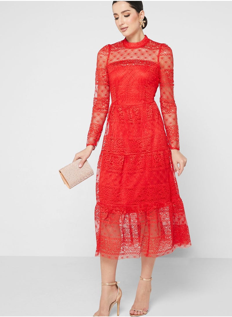 High Neck Lace Dress - pzsku/ZE7FFE0E256AA622D9C19Z/45/_/1694675134/44c21555-c251-4295-8f9b-f258246ed7ea