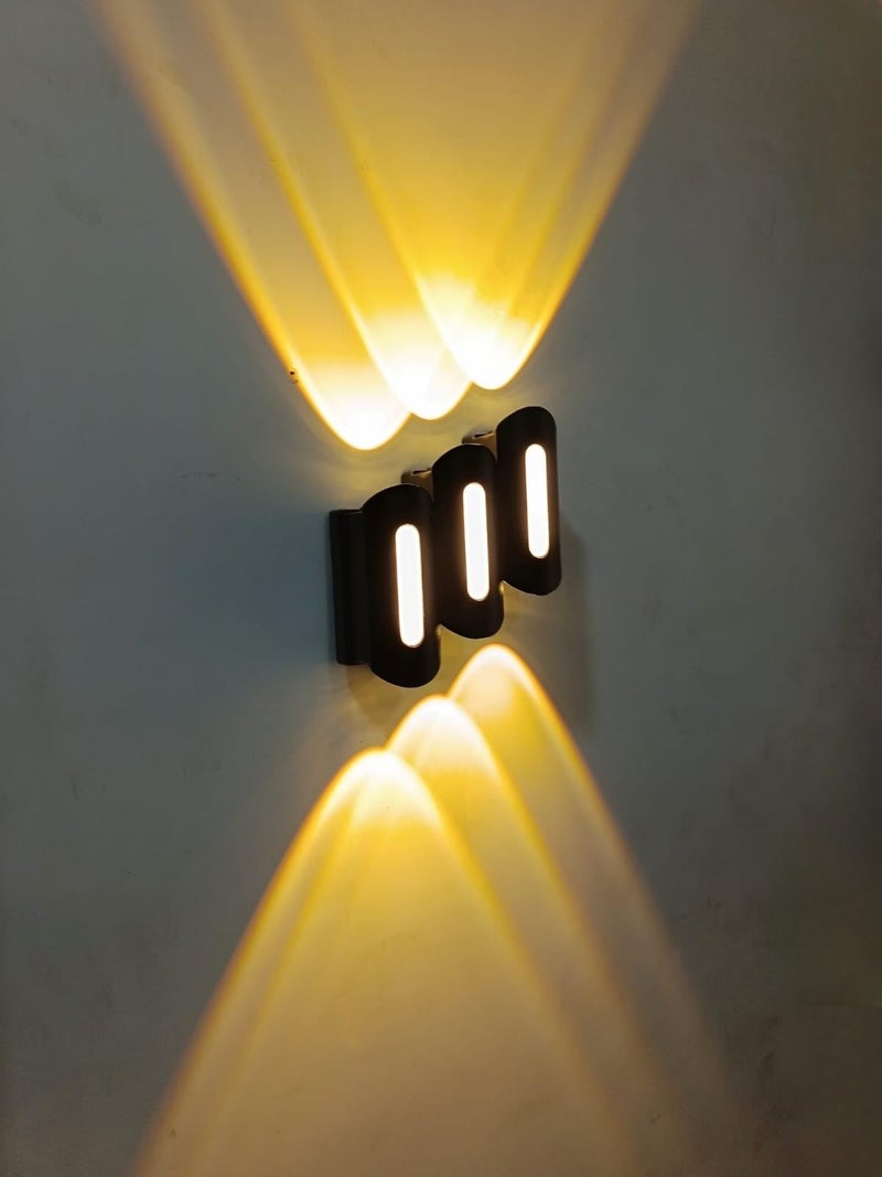 FILLISKA Aluminium Led Luxurious Indoor & Outdoor Step Type Up/Down Wall Light Warm White, Shockproof & Rustproof Alluminium Body (3 Up & 3 Down Curve Step) - Image 3