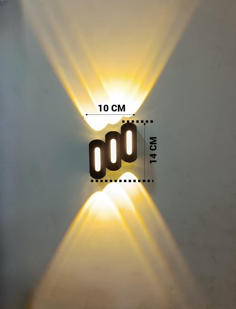 FILLISKA Aluminium Led Luxurious Indoor & Outdoor Step Type Up/Down Wall Light Warm White, Shockproof & Rustproof Alluminium Body (3 Up & 3 Down Curve Step) - Image 2