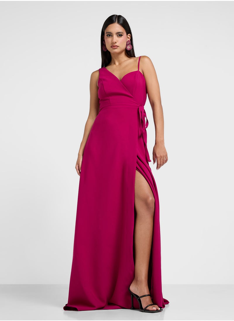 trendyol - Tie Waist Wrap Dress - Image 1