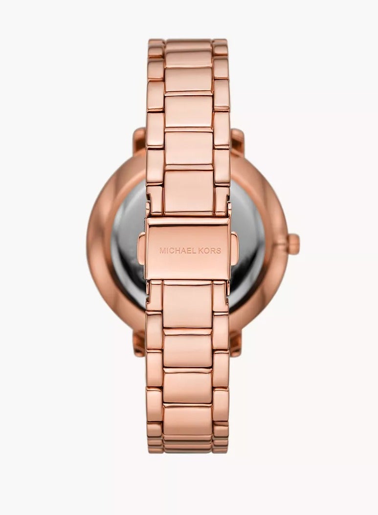 ام كي ساعة Pyper بثلاثة عقارب من معدن مطلي باللون الذهبي الوردي - MK4594 - Image 2