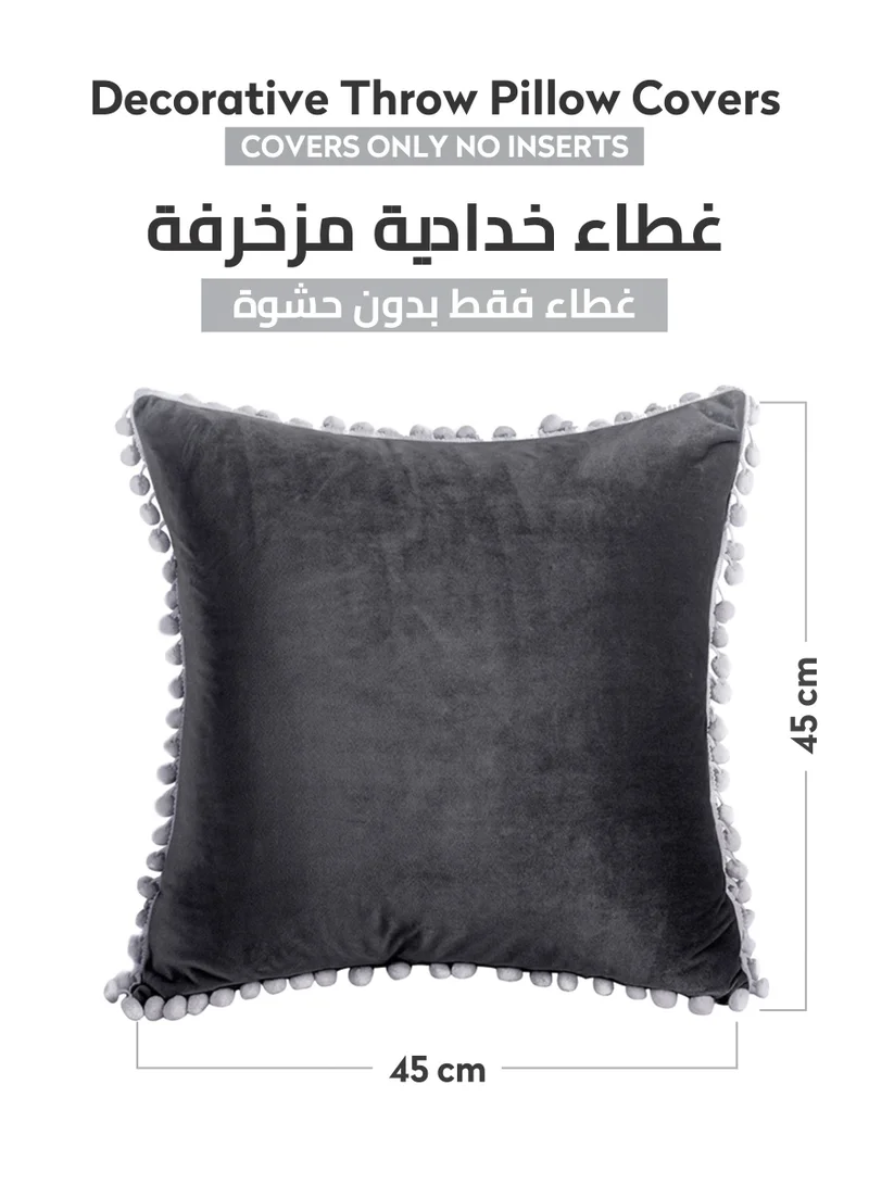 Donetella 2 Piece Embroidered cushion cover (45X45 cm) without filler Black