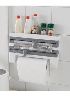 Generic 4 in 1 Multifunctional Organizer Wall Mounted Kitchen Shelf Paper Towel Holder Foil & Plastic Film Dispenser  - Image 2